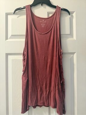 American Eagle Outfitters Rose Mauve Side Lace-Up Tank